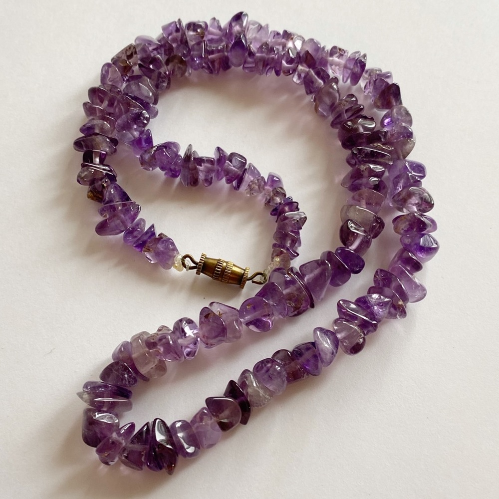 Amethyst Gemstone Chip Necklace